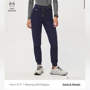 Figs high waisted Zamora scrubs navy xs